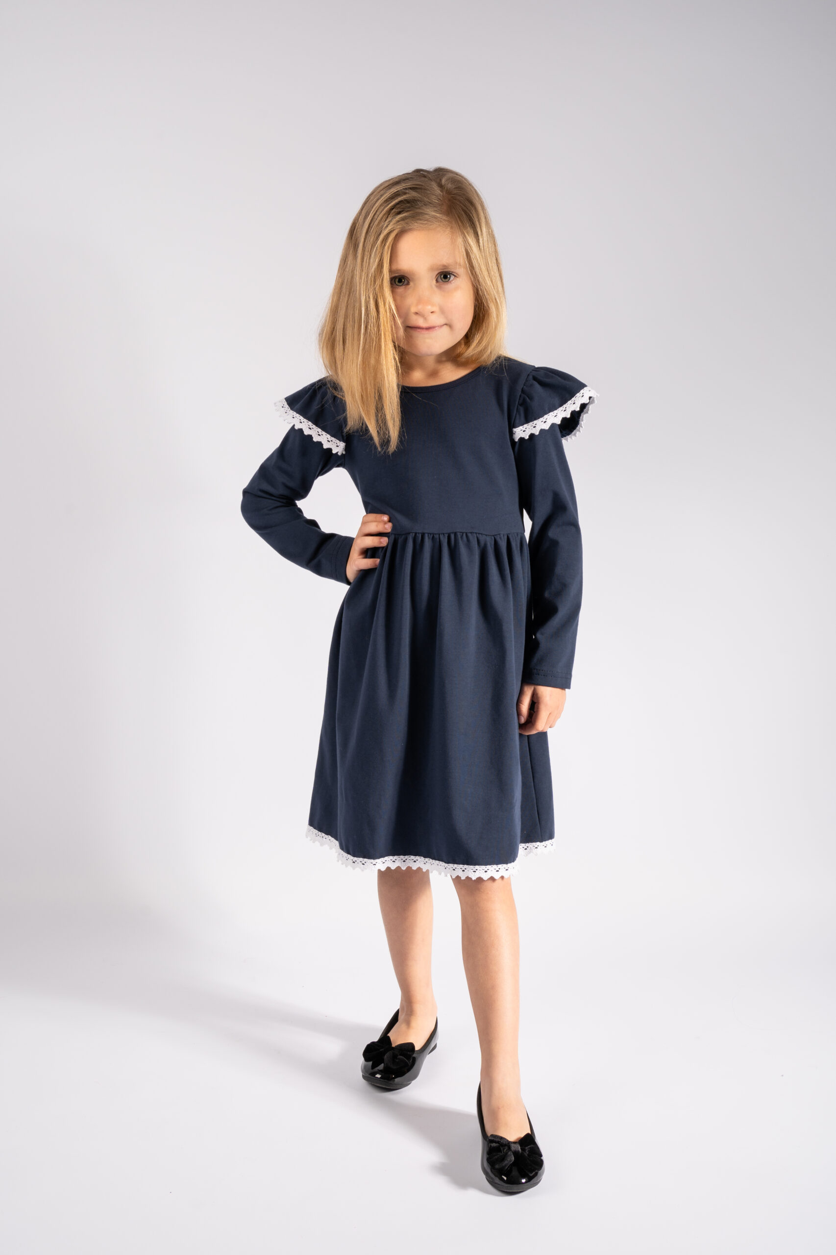 GABI - sukienka z koronką kolor Granat