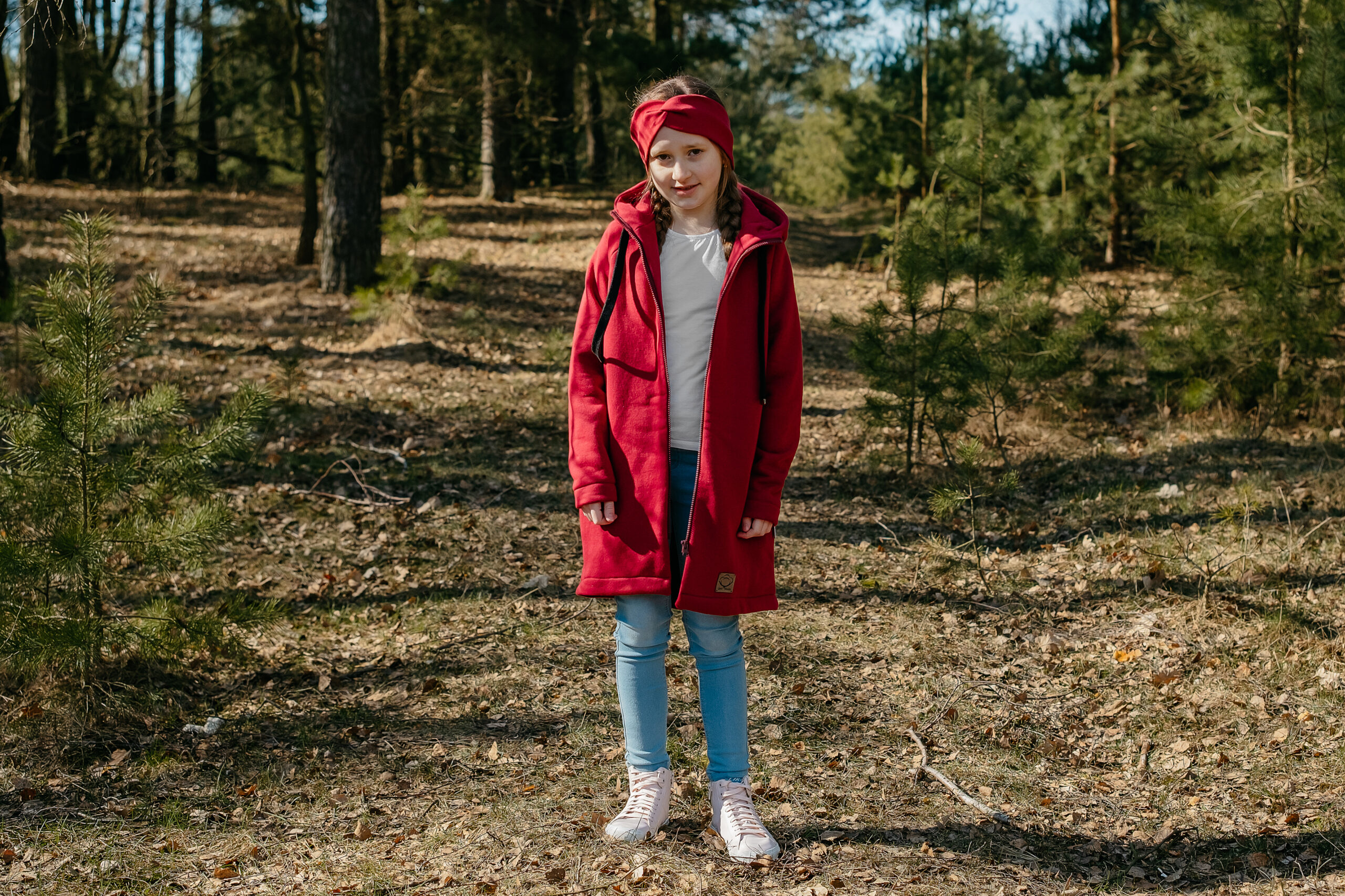 MAŁA NATURA - płaszczyk dresowy kolor Bordo - obrazek 2