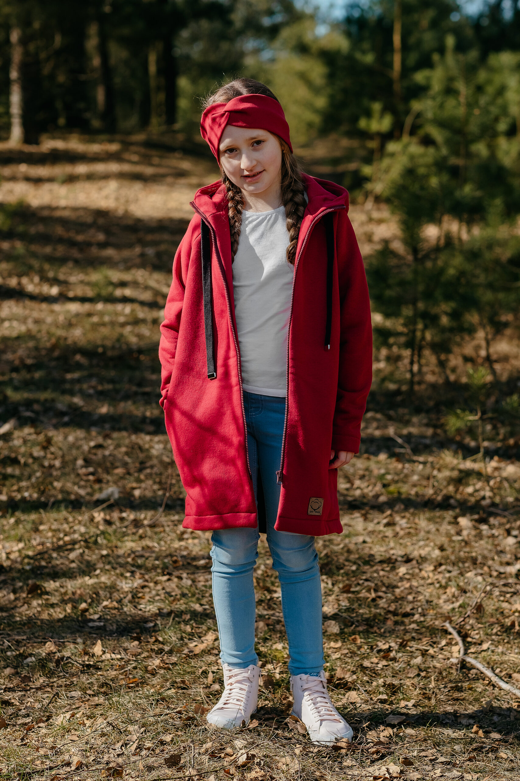 MAŁA NATURA - płaszczyk dresowy kolor Bordo