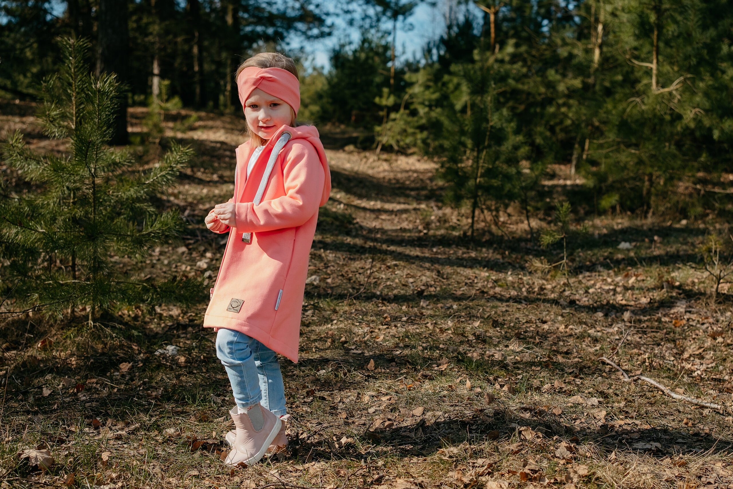 MAŁA NATURA - płaszczyk dresowy kolor Brzoskwinia - obrazek 3