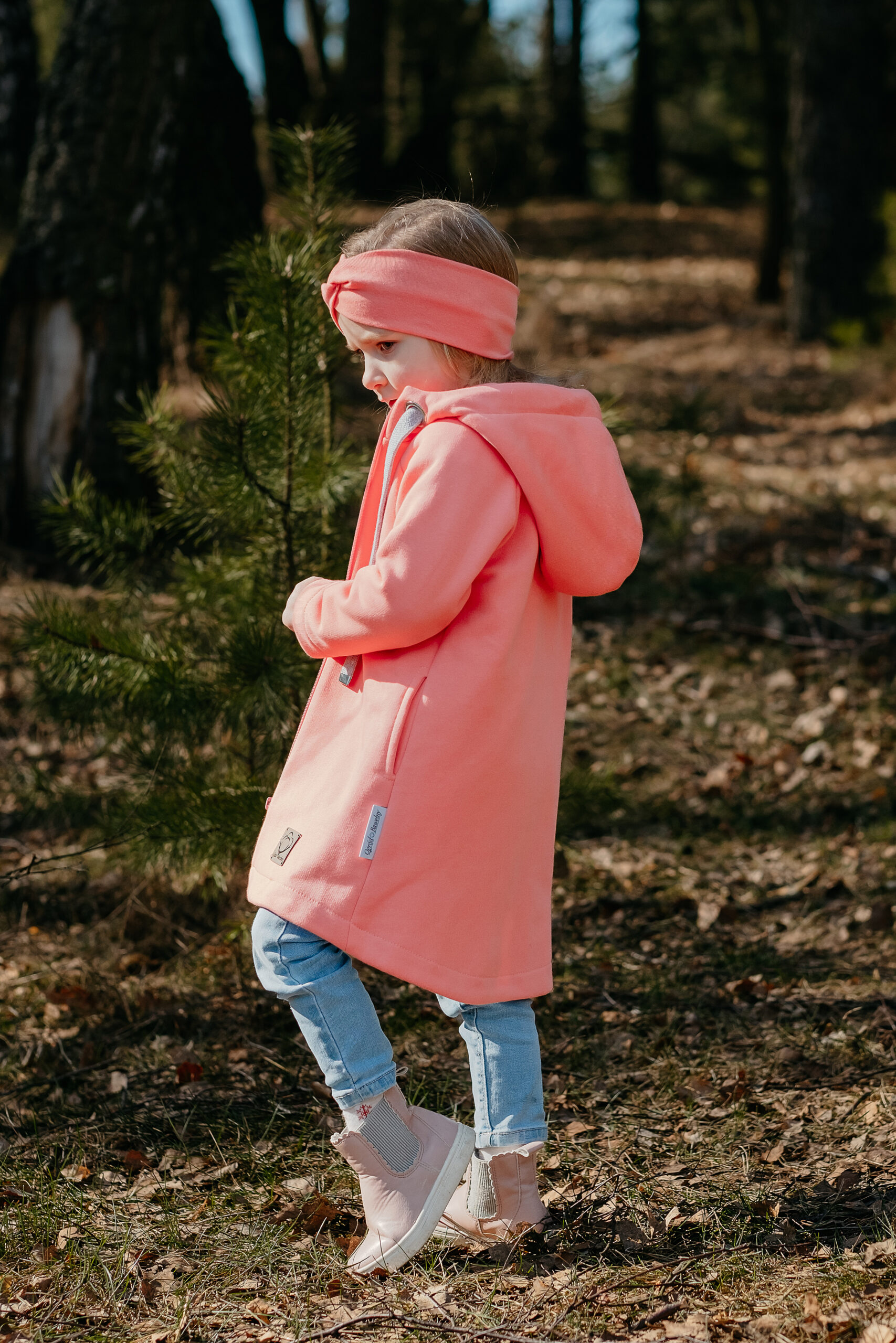 MAŁA NATURA - płaszczyk dresowy kolor Brzoskwinia