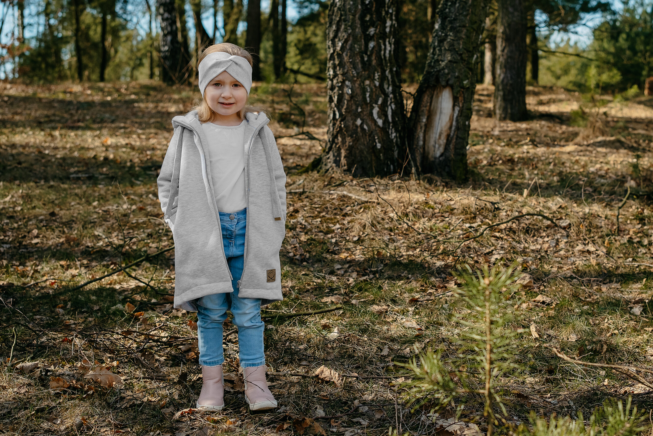 MAŁA NATURA - płaszczyk dresowy kolor Jasnoszary - obrazek 3