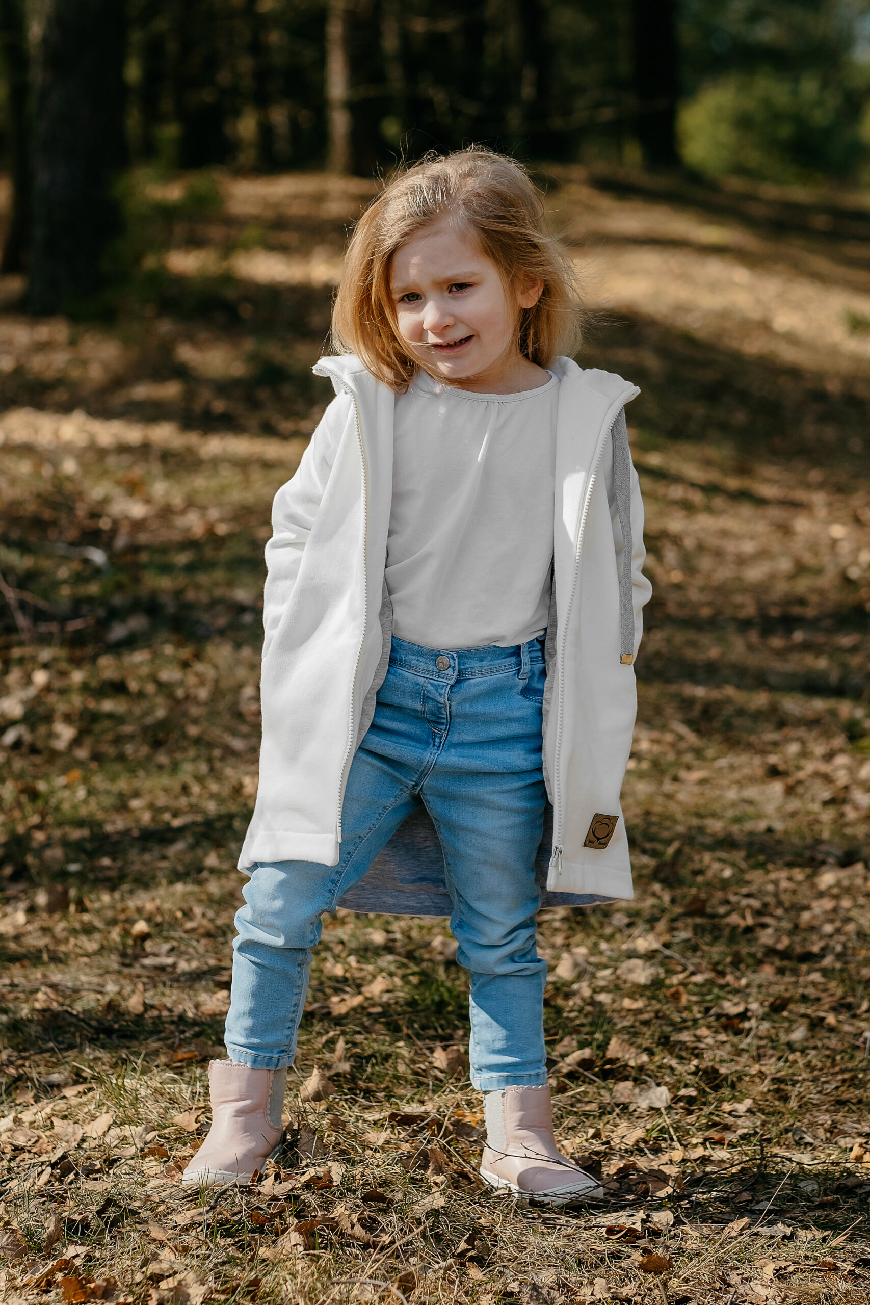 MAŁA NATURA - płaszczyk dresowy kolor Krem - obrazek 2