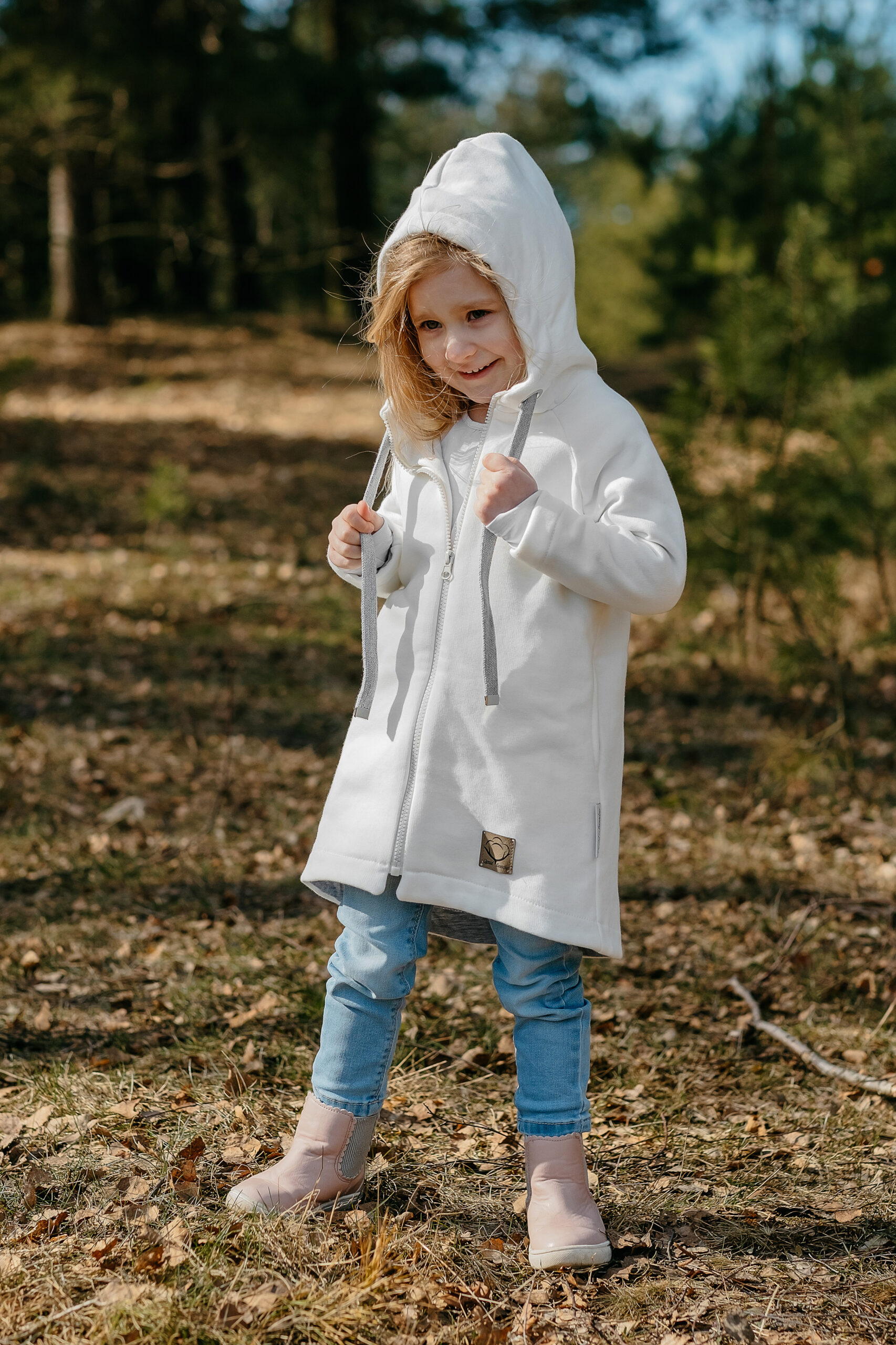 MAŁA NATURA - płaszczyk dresowy kolor Krem