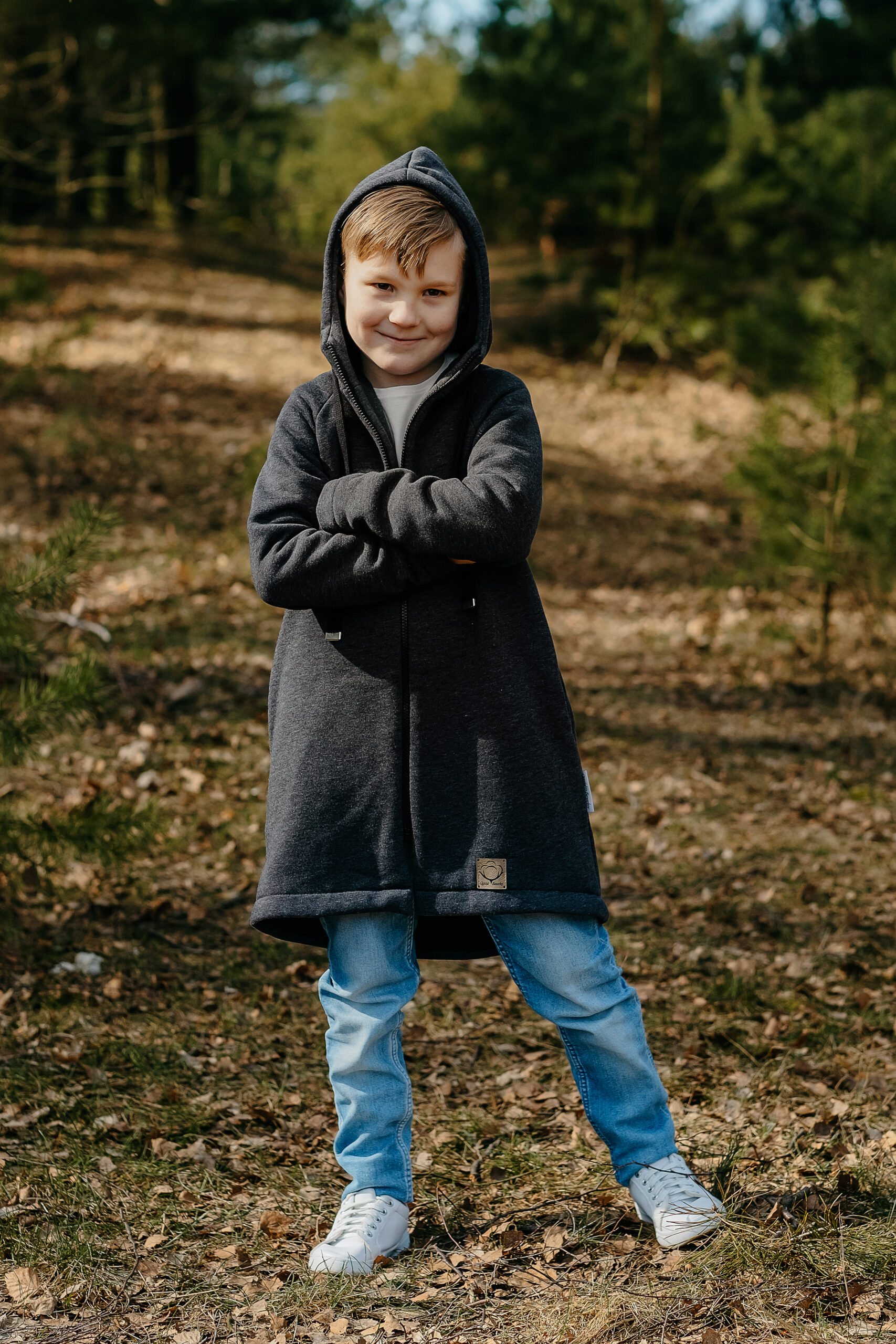 MAŁA NATURA - płaszczyk dresowy kolor Antracyt