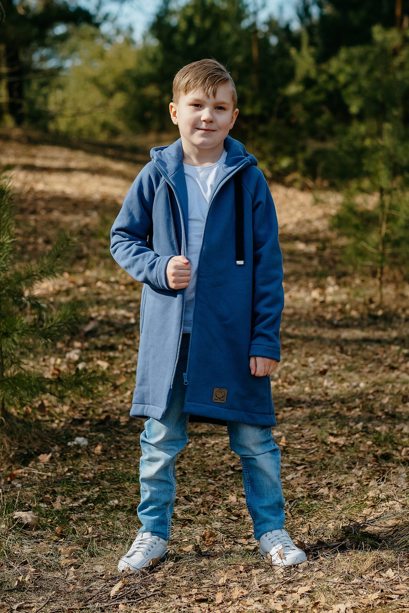 MAŁA NATURA - płaszczyk dresowy kolor Niebieski Jeans