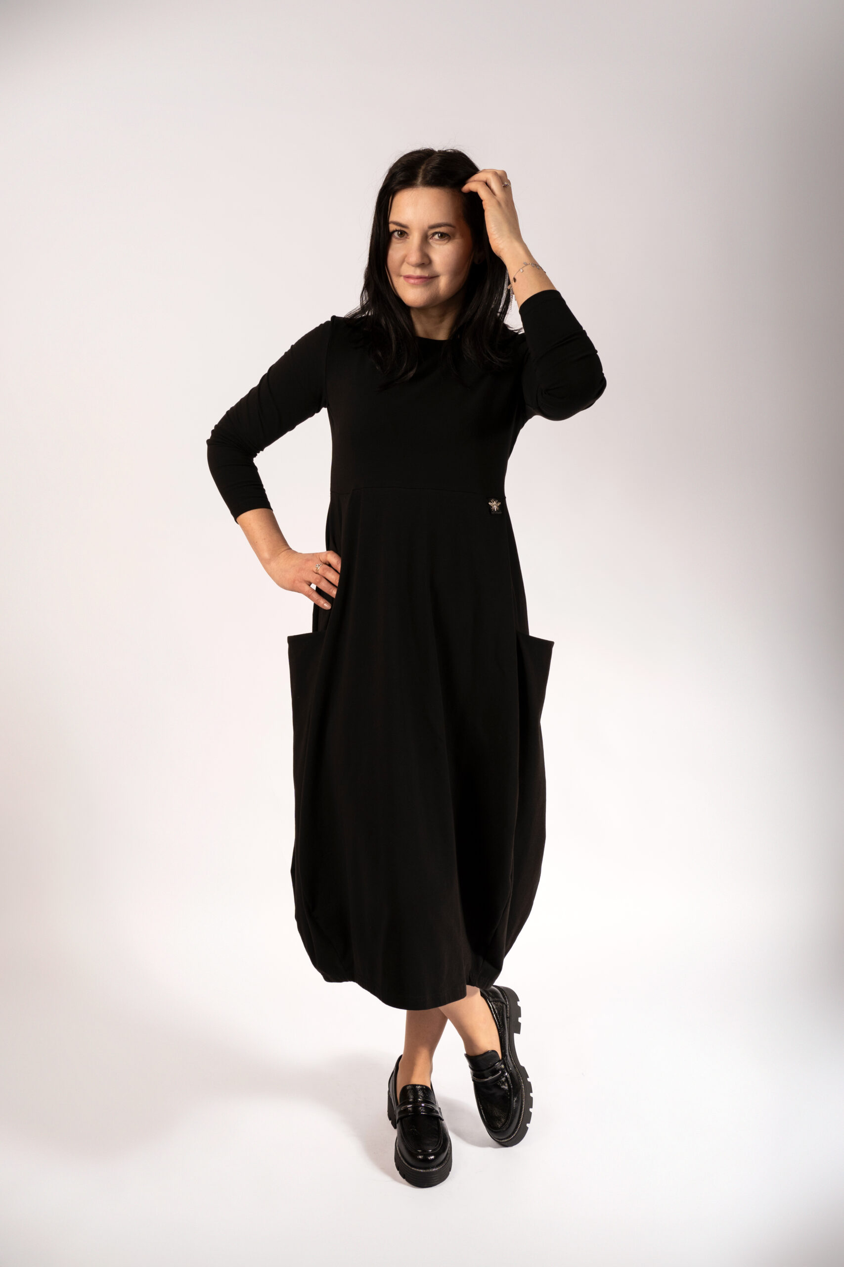 DONA - sukienka bombka kolor Czarny