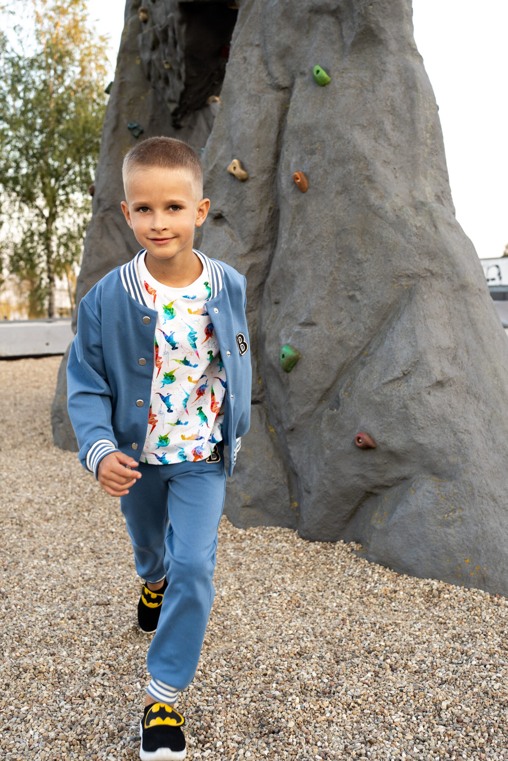 Bomberka B+spodnie B komplet dresowy kolor Niebieski