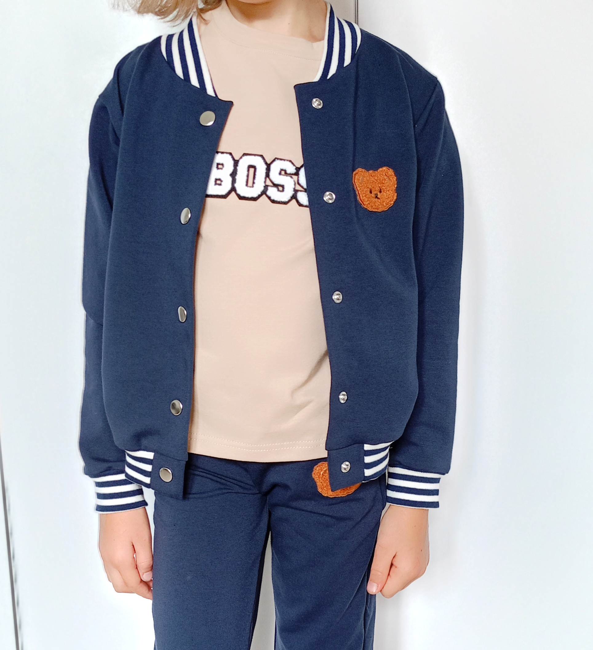 Bomberka Miś+spodnie Miś komplet dresowy kolor Granat