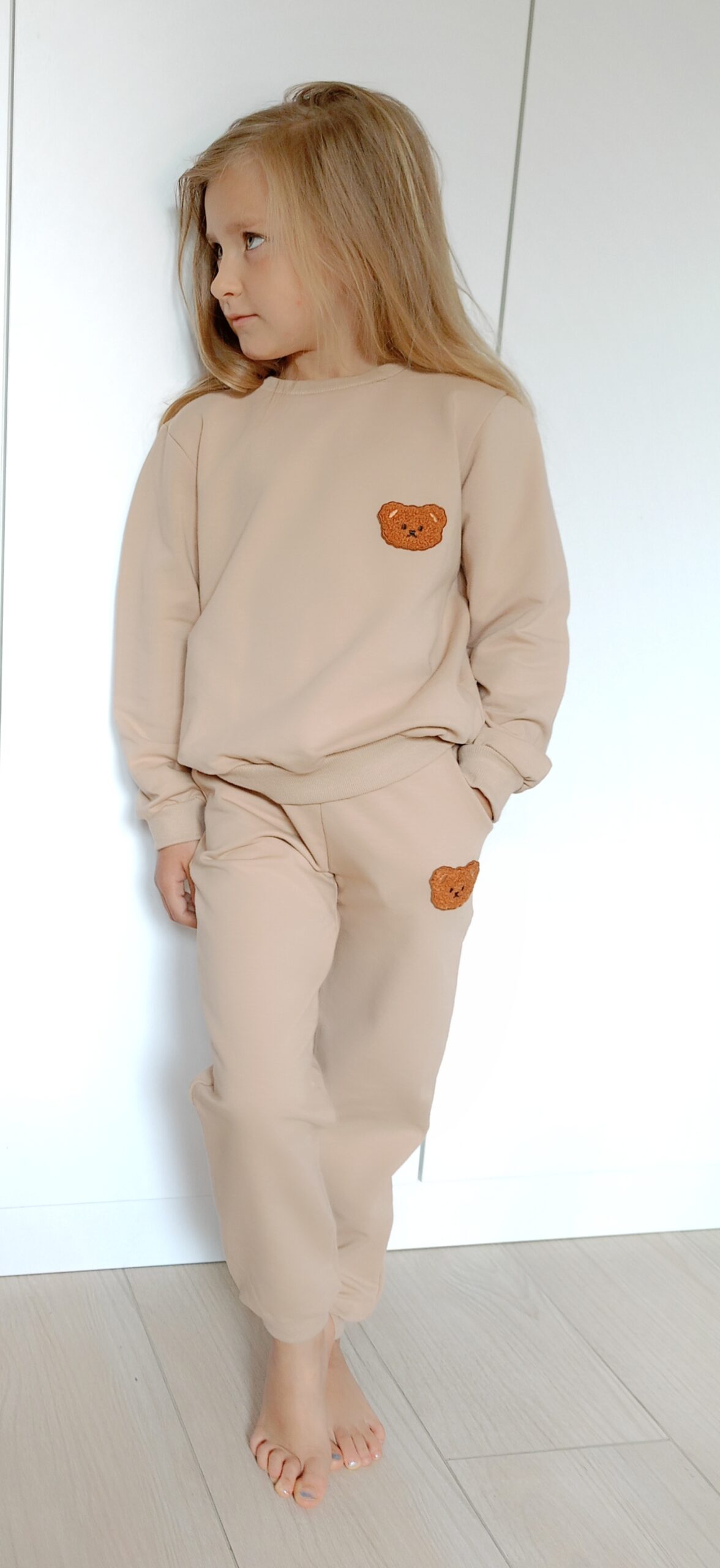 Bluza Miś + spodnie Miś komplet dresowy kolor Beż