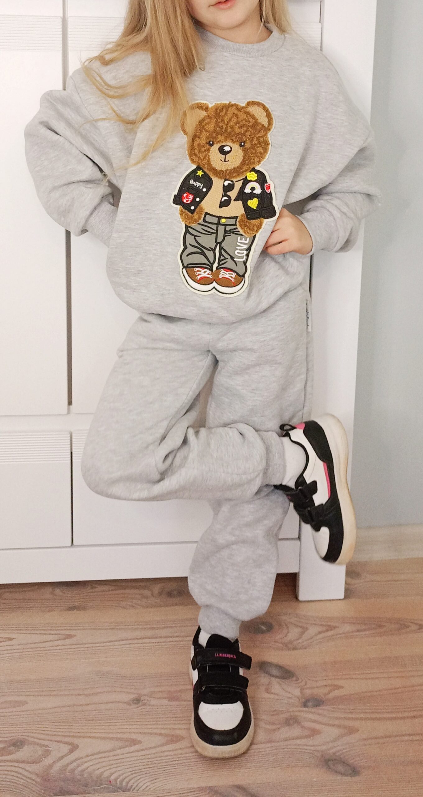 Spodnie dziecięca Beztroska kolor Jasnoszary