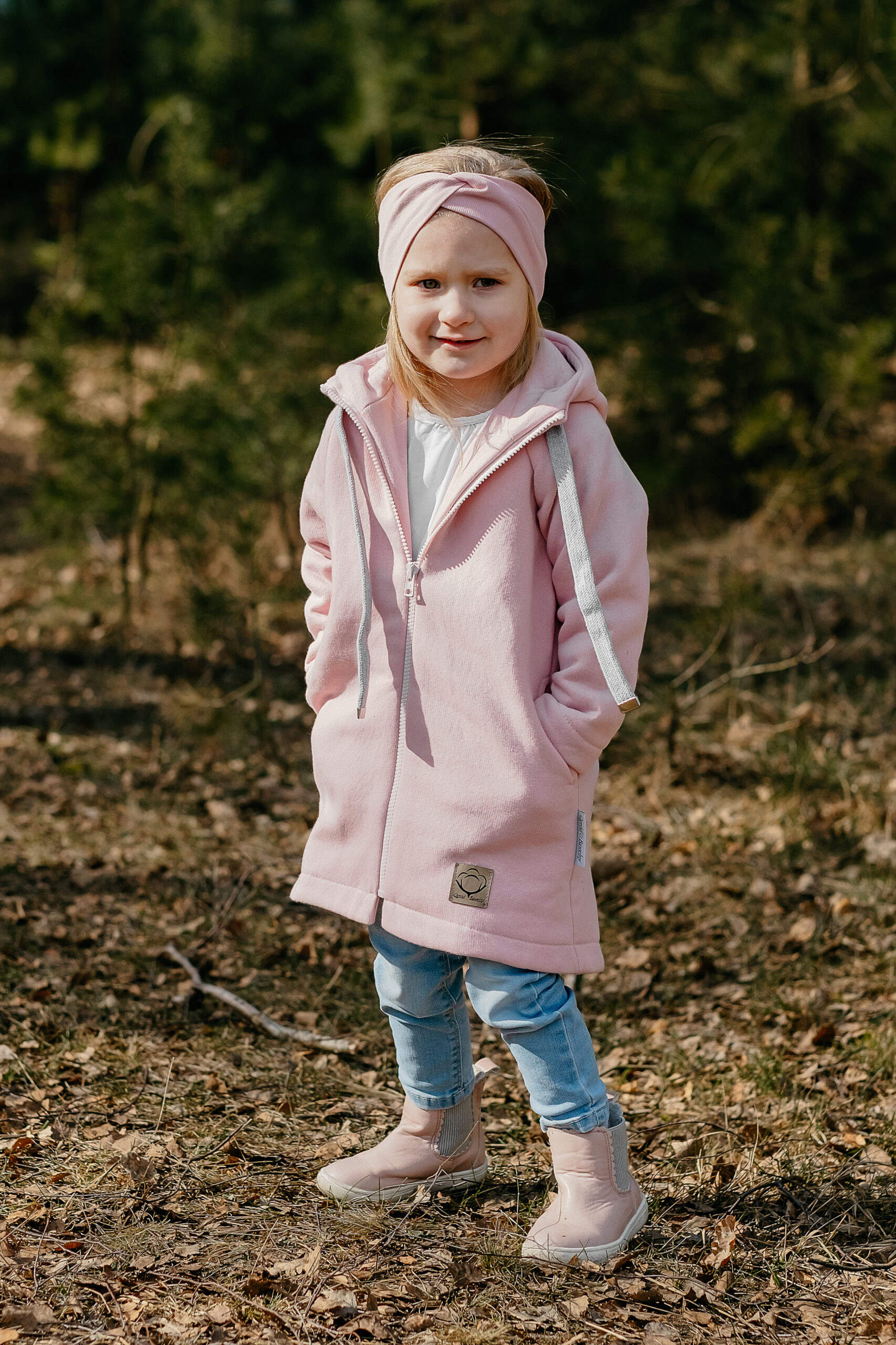 MAŁA NATURA - płaszczyk dresowy kolor Pastelowy Róż